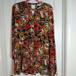 Hayden Floral Print Women's Long Tunic Top Size Med